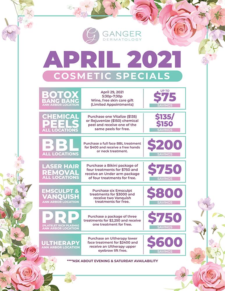 Ganger Dermatology Current Specials