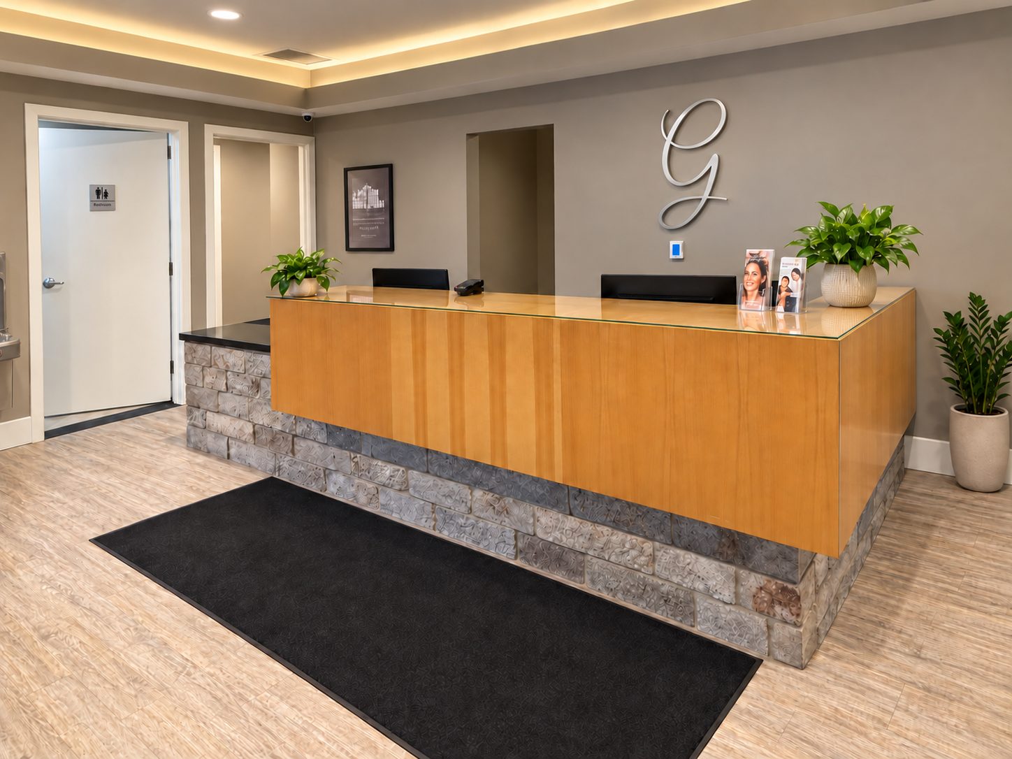 Ganger Dermatology Plymouth office reception desk